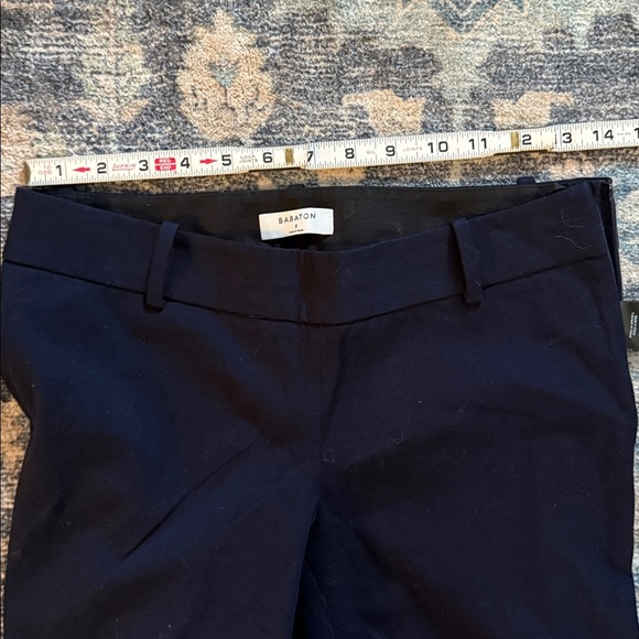 Babaton Midnight Blue Cropped Trousers 92% Cotton 8% Spandex - Picture 8 of 9